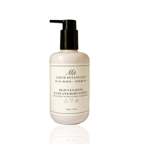 REJUVENATING HAND & BODY LOTION - GERANIUM, YLANG YLANG, CLARY SAGE