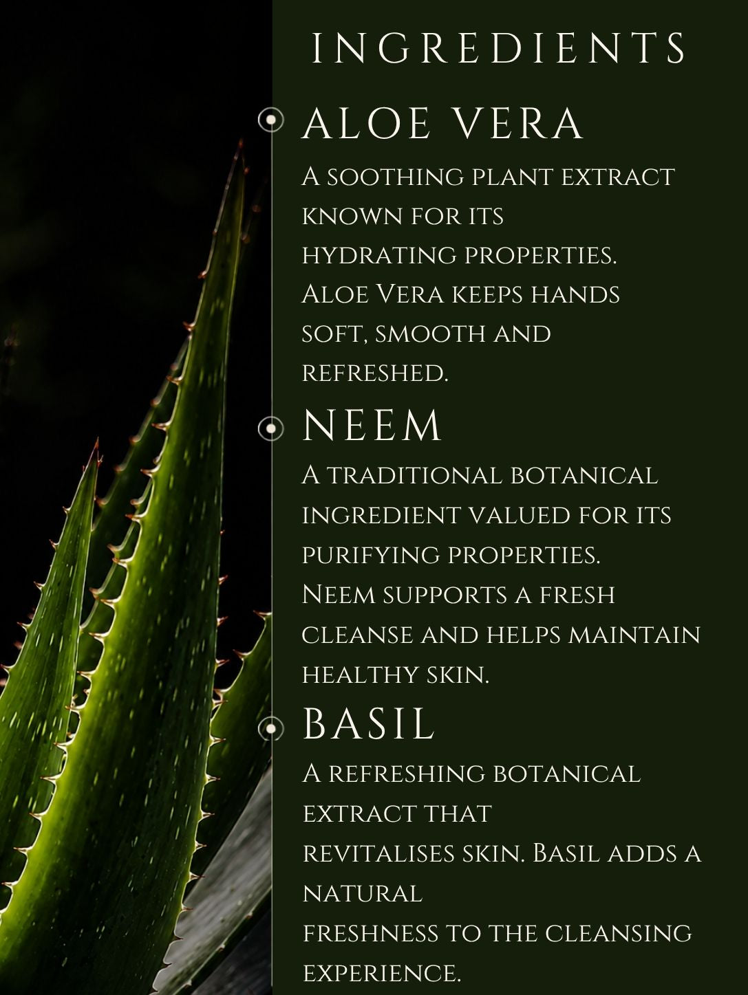 HAND WASH     ALOE VERA | NEEM    No 8. OUD | BERGAMOT