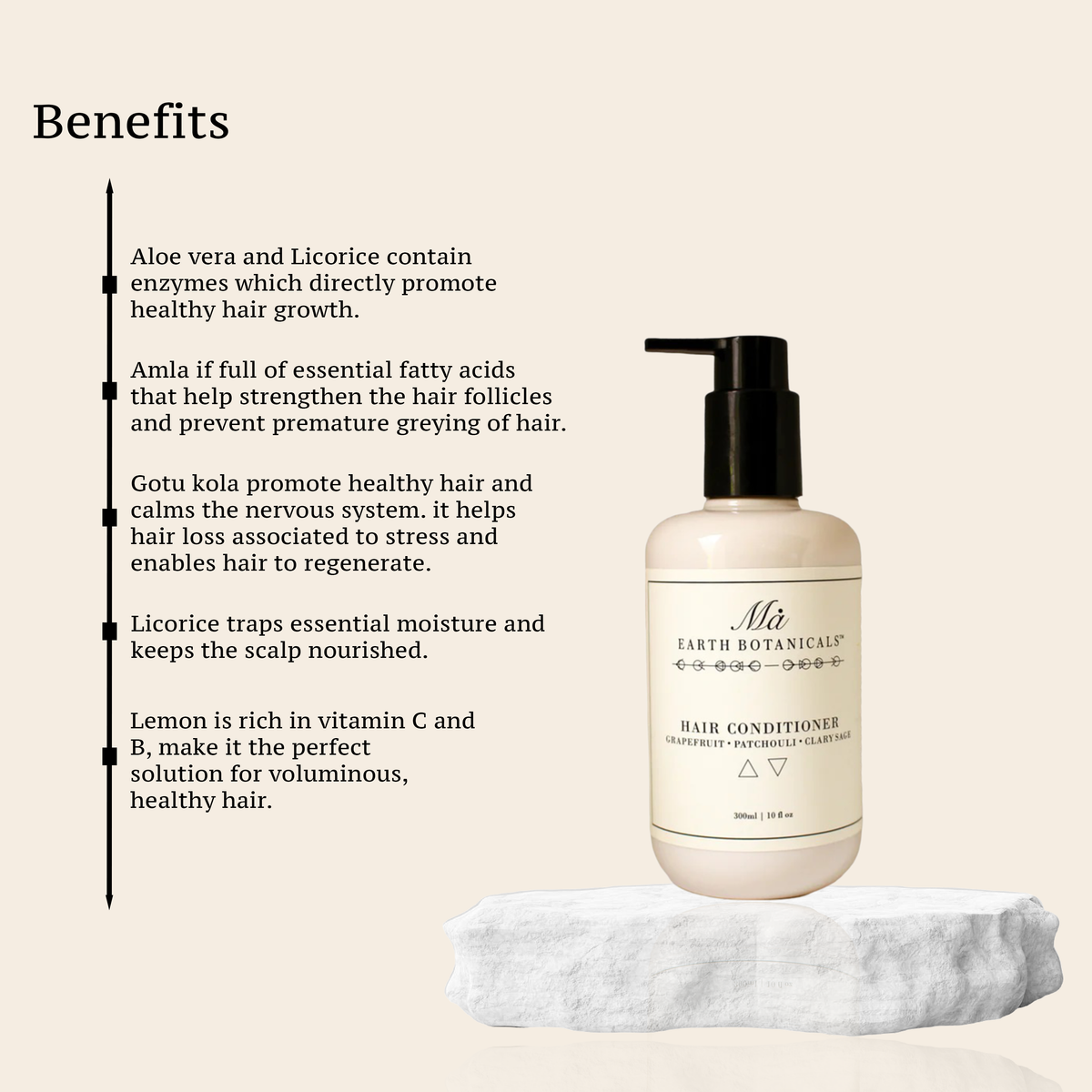 HAIR CONDITIONER  (Enriched with Aloe Vera, Licorice & Rosemary) GRAPEFRUIT, PATCHOULI & CLARY SAGE