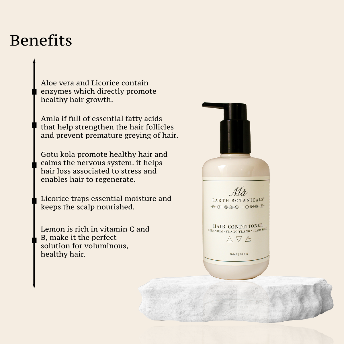 HAIR CONDITIONER  (Enriched with Aloe Vera, Licorice & Rosemary) GERANIUM, YLANG YLANG & CLARY SAGE