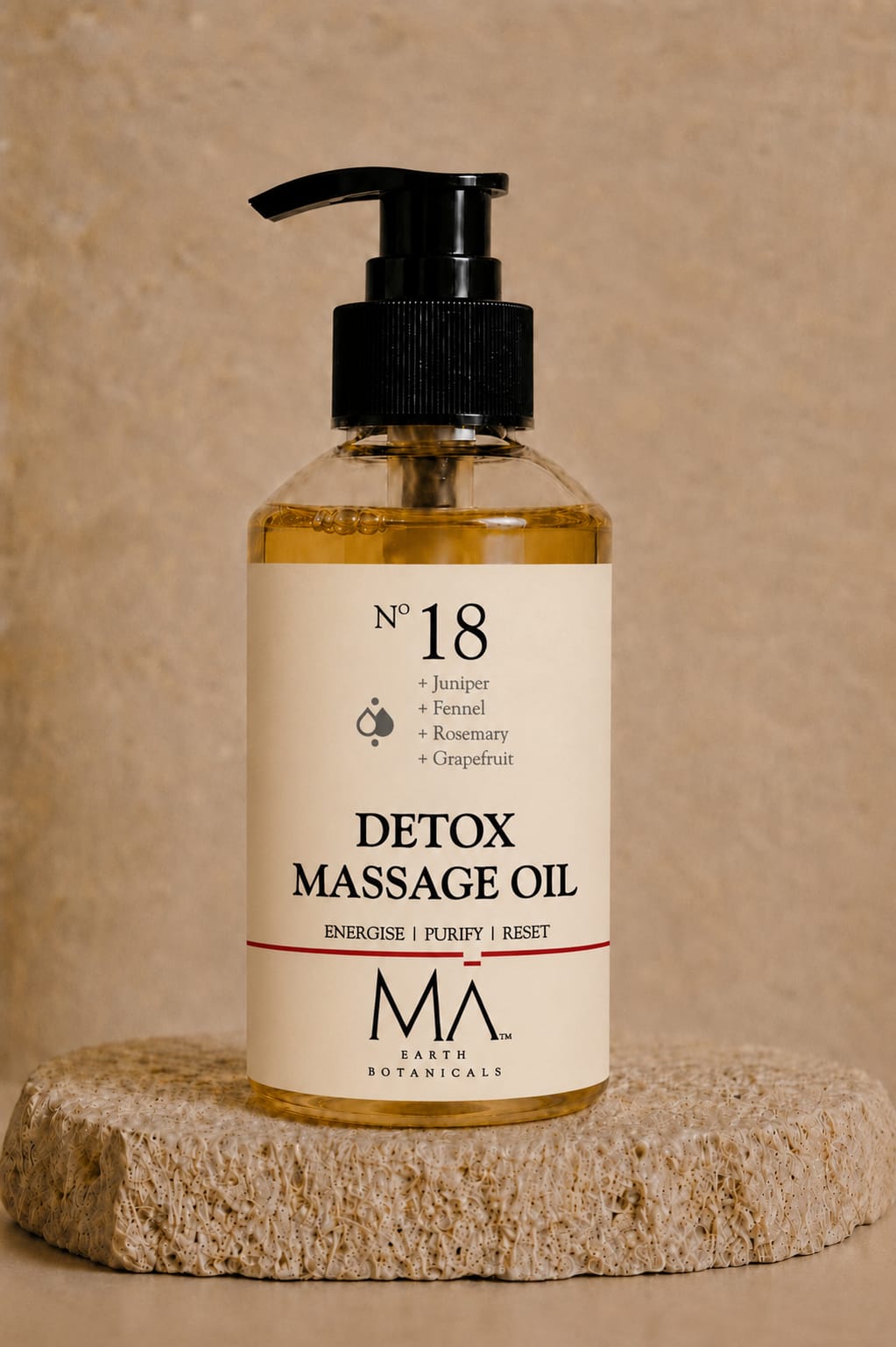 DETOX MASSAGE OIL     No 18   JUNIPER | FENNEL | ROSEMARY | GRAPEFRUIT
