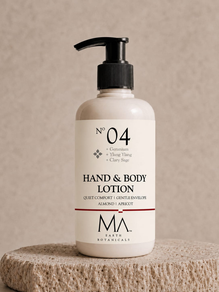 HAND AND BODY LOTION    ALMOND | APRICOT    No 4. GERANIUM | YLANG YLANG | CLARY SAGE