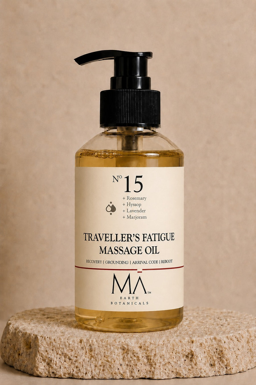TRAVELLER'S FATIGUE MASSAGE               No 15   ROSEMARY | HYSSOP | LAVENDER | MARJORAM